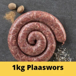 Plaaswors Boerewors 1kg -The Savanna 1kgPlaas